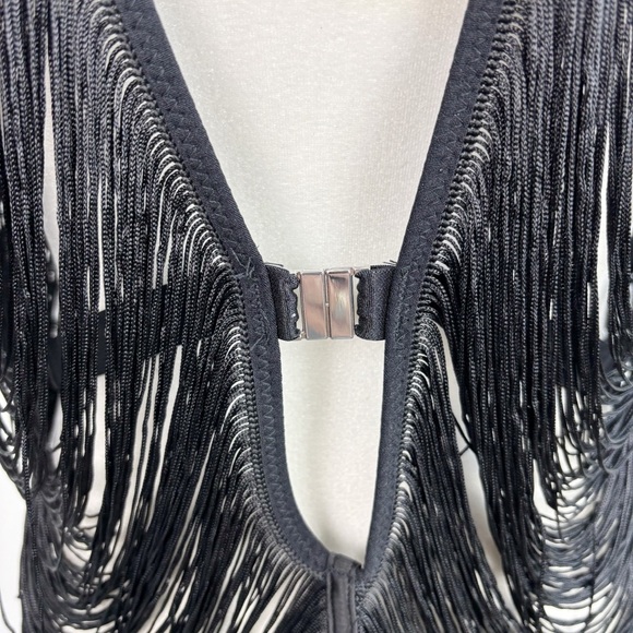 Thistle and Spire Fringe Benefts Slip in Black Size M/L - Picture 6 of 13